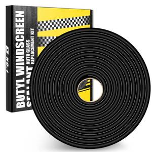 lot 14292 image: Butyl Rubber Tape Headlight Glue Sealant Rope 14.8Ft Diameter 9.5mm Butyl Putty Foam Strip Butyl Rubber Caulk Sealer for Automotive (Car RV Truck Marine) Window Door Windshield Sealing - Black, 1 Roll