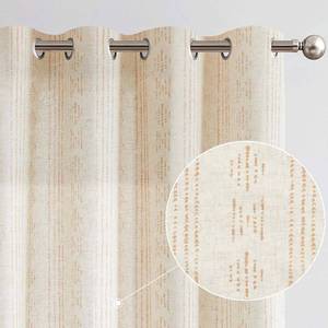 lot 14293 image: jinchan Boho Curtains Linen Curtains for Living Room Tan on Beige Farmhouse Curtains 63 Inch Length Geometric Striped Patterned Mudcloth Light Filtering Bedroom Window Grommet Curtains 2 Panels
