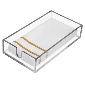 lot 14295 image: Acrylic Napkin Holder - Clear Modern Design, Acrylic Hand Towel Holder for Bathroom, Kitchen, Guest Towel Tray Perfect for Disposable Paper Hand Towels & Bathroom Accessories.