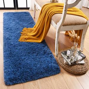 lot 14301 image: Rtizon Runner Rug for Bedroom, 2x6 Soft Shag Fluffy Area Rugs for Girls Boys Room, Plush Shaggy Carpet with Non-Slip Bottom for Living Room Dorm, Light Navy Blue