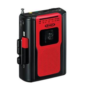 lot 14302 image: Jensen Retro Portable AMFM Radio Personal Cassette Player Compact Lightweight Design Stereo AMFM Radio Cassette PlayerRecorder & Built in Speaker (Red)