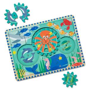 lot 14315 image: Melissa & Doug Wooden Underwater Jigsaw Spinning Gear Puzzle � 18 Pieces Wooden Puzzle for Toddlers and Preschoolers, for Boys and Girls Ages 3