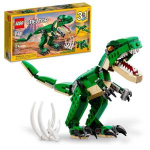 lot 14316 image: LEGO Creator 3 in 1 Mighty Dinosaur Toy, Transforms from T. rex to Triceratops to Pterodactyl Dinosaur Figures, Great Gift for 7-12 Year Old Boys & Girls, 31058