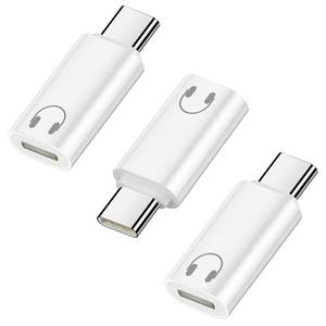 lot 14338 image: Jadebones 3 Pack USB C to Light-ning Headphone Audio Adapter Converter for iPhone 1615, iPad ProAir, MacBook and More (Only for Earphone, No Charge), White