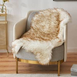 lot 14342 image: MIULEE Faux Fur Sheepskin Rug, Luxury Fluffy Area Rugs - Super Soft Decorative Shag Carpet for Bedroom, Living Room, and Nursery - 2x3 Feet, Frosted Tips Brown