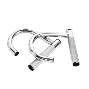 lot 14345 image: KYLIN SPORT Metal Resistance Band Handles Heavy Duty Industrial Grade Steel Knurled Surface Handles for Elastic Band Workouts (Chrome)