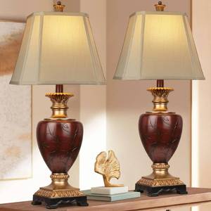 lot 14365 image: Hamucd 29� Tall Farmhouse Bedside Table Lamps Set of 2,3-Color Temperature Dimmable Rustic Accent Lamps for Living Room,Vintage Traditional Bedroom Night Stand for Retro Decor