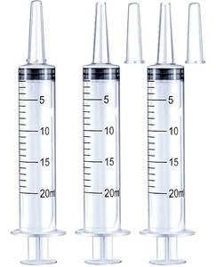 lot 14382 image: 20ml Syringe for Liquid, Oral, Scientific Labs, Measurement, Dispensing, with Cap- 3 Pack 20ml Syringes