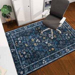 lot 14390 image: chakme Office Chair Mat for Hardwood Floor, 60x45 Easy Glide Computer Desk Mat Protector for Rolling Chair Under Desk Rug Nonslip Backing, Machine Wash, (Floral)