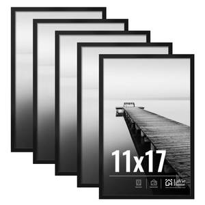 lot 14393 image: LaVie Home 11x17 Picture Frame Black5 Pack, 11 x 17 Picture Frame for Wall Decoration, Stable and Sturdy Frame and Plexiglass, Black Minimalist Style