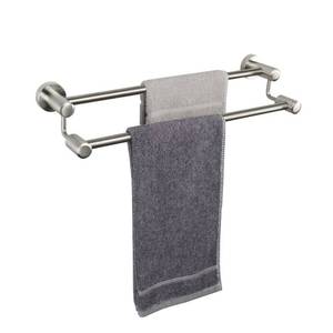 lot 14394 image: TocTen Double Bath Towel Bar - Thicken SUS304 Stainless Steel Towel Rack for Bathroom, Bathroom Accessories Double Towel Rod Heavy Duty Wall Mounted Towel Holder (Brushed Nickel, 16 in)