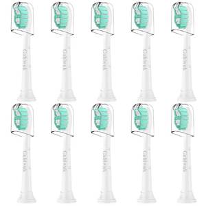 lot 14409 image: Guhiwuk Designed for Philips Sonicare Replacement Heads, Replacement Brush Heads Compatible with Phillips Sonicare Click-on Sonic Electric Toothbrush, 10 Pack