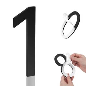 lot 14410 image: 5 Inch House Numbers, Self-adhesive House Number Acrylic Modern House Numbers for Outside Black Mailbox Numbers Address Home Number for House Apartments Office Hotel Room Easy to Install (1)