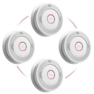 lot 14427 image: SITERWELL Smoke and Carbon Monoxide Detector 10-Year Battery, Wireless Interconnected Smoke Alarm Carbon Monoxide Detector with Dual Language Voice Alerts for Home and Babyroom, 4 Pack - Retail $173.18