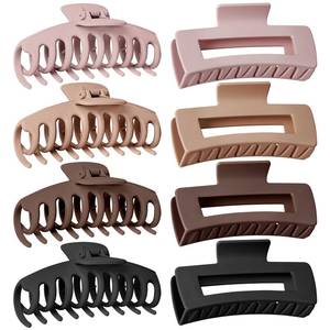 lot 14430 image: TOCESS Big Hair Claw Clips for Women - Neutral Large Claw Clip for Thin Thick Curly Hair 90s Strong Hold 4.33 Inch Nonslip Matte Jumbo Hair Clips (8 Pcs)