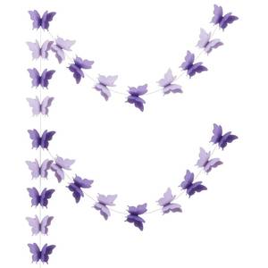 lot 14435 image: zilue Butterfly Banner Decorative Paper Garland for Wedding Baby Shower Birthday Party Theme Decor 110 Inches Pack of 2 Pieces Light Purple