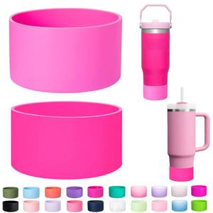 lot 14438 image: LONPARRY 2-Pack Silicone Boot for Stanley 40 30 oz Quencher Adventure Tumbler, Stanley IceFlow 30 20 oz, Stanley Cup Protector Accessories (Barbie PinkRose)