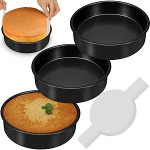 lot 14445 image: AWTBDP 8 Inch Cake Pan Set of 3, Nonstick Baking Pans Set with 100PCS Pre-cut Parchment Paper for Layer Cakes, Durable Round Cake Pans Sets for Baking for Birthday Christmas, Dishwasher Safe