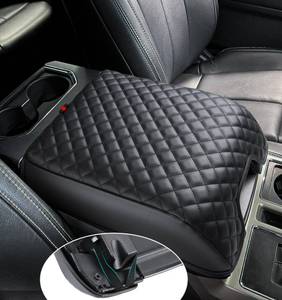 lot 14455 image: GLOYLEIX Center Console Cover for Ford F150 2015-2020, Armrest Cover for F250 F350 F450 2017-2022, Expedition 2018-2024, PU Leather Car Truck Interior Accessories Middle Console Cover, Bucket Seat
