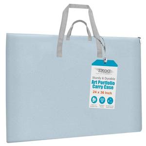 lot 14458 image: ZKOO Large Art Portfolio Tote Bag with Nylon Shoulder, 24 X 36 Light Weight Waterproof Poster Board Storage Bag, Art Portfolio Tote for Artwork, Poster, Sketch Drawing, Canvas (24 x 36- Gray)
