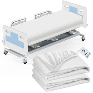 lot 14480 image: 2 Pack Hospital Bed Sheets 36 x 80 x 9, Hospital Bed Fitted Sheets for Home & Hospital Care Beds, Soft Hospital Bed Sheets with Elastic All Around, White
