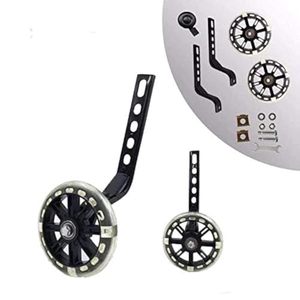 lot 14487 image: HUWAY training wheels flash mute wheel bicycle stabiliser mounted Kit compatible for bikes of 12 14 16 18 20 Inch 1 Pair (BLACK 3)