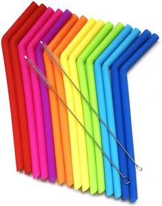 lot 14495 image: ONLY SEVEN STRAWS FITS ALL TUMBLERS STRAWS - Reusable Silicone Straws for 30 and 20 oz Yeti - Flexible Easy to Clean  2 Cleaning Brushes - BPA Free, No Rubber Taste Drinking - Best Value for Money Pack
