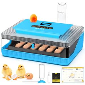 lot 14499 image: $$25 Egg Incubator Digital Poultry Hatcher Machine with Automatic Egg Turning, incubators for Hatching Eggs, Temperature & Humidity Control, LED Screen, General Purpose Incubator, Support 95-125 Volts - Retail $107.37