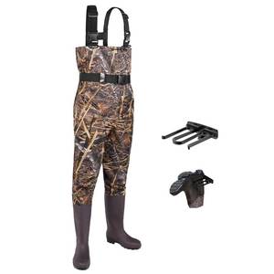lot 14501 image: FISHINGSIR Fishing Waders for Men with Boots Womens Chest Waders 2-Ply NylonPVC Waterproof for Hunting with Boot Hanger