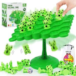 lot 14510 image: kykake Frog Balance Game Toys,Balance Game Tree Two-Player Parent-Child Interactive Family Tabletop Puzzle Montessori Toy,Frogs Board for Kids and Adults (Frog)