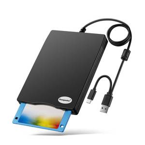 lot 14512 image: Chuanganzhuo Floppy Disk Reader, 3.5 inch External USB Floppy Disk Drive Not Compatible with Mac, Compatible with Windows 111010 Pro872000XP, Black