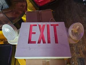 lot 15098 image: Sure-Lites Emergency Exit Sign with Battery Backup