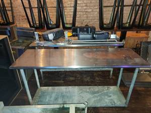 lot 9184 image: 6ft Stainless Steel Commercial Prep Table with Undershelf