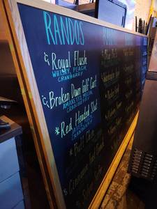 lot 9233 image: Randos Bar Cocktail Menu Chalkboard Board