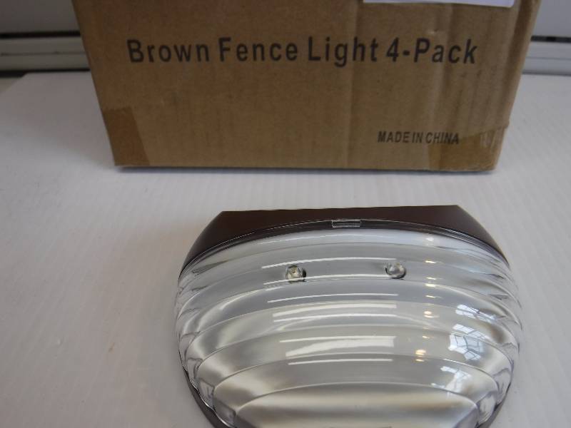 lot 1049 image: brown led solar fence light QTY 4