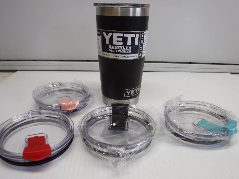 lot 1131 image: yeti rambler and yeti 30 oz replacement lids