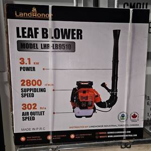 lot 151 image: 2025 Unused LandHonor Backpack Style Leaf Blower  Unused 2025 Leaf Blower Displacement  75.6 CC Power 3.1 kw Idling speed 2800 rmin