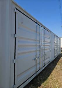 lot 17 image: 2025 40 Long 9.5 Tall High Cube Container with Double Rear & Two (2) Large Side Double Doors - Used One Time To Ship To Mother Road Auctions & SalesWeather, Rodent & FireproofDelivery Available