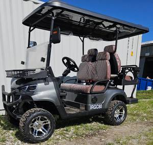 lot 254 image: Extremely Nice & Impressive 2025 Unused IRGC80 Golf Cart 4000W 60V-50 Mile Range-4 Luxury Seats w Headrests-DOT Seat Belts-DOT Acrylic Foldable Windshield-Headlights-Tail Lights-Turn Signals-Rear View Mirror-Horn-Rear Camera-Street Legal In Most Areas