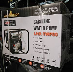 lot 155 image: 2025 Unused LandHonor LHR-TWP80 Water Pump - InletOutlet Size 3 inch 80 mm - Discharge Volume 58 mh - Max.Lift Head 30 m - Engine Power 7.0 HP