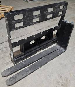 lot 218 image: Unused 2025 Heavy Duty Forklift Pallet Fork Attachment with 42in Forks for Mini-Skid Steer or Excavator with Mini Skid Attachment