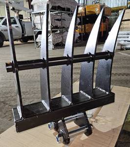 lot 209 image: 2025 Unused Heavy Duty 5-Tine Rake Attachment for Excavator - Industrial Grade Excavator Rake Attachment Featuring 5 Heavy-Duty Steel Tines w Reinforced Mounting Bracket