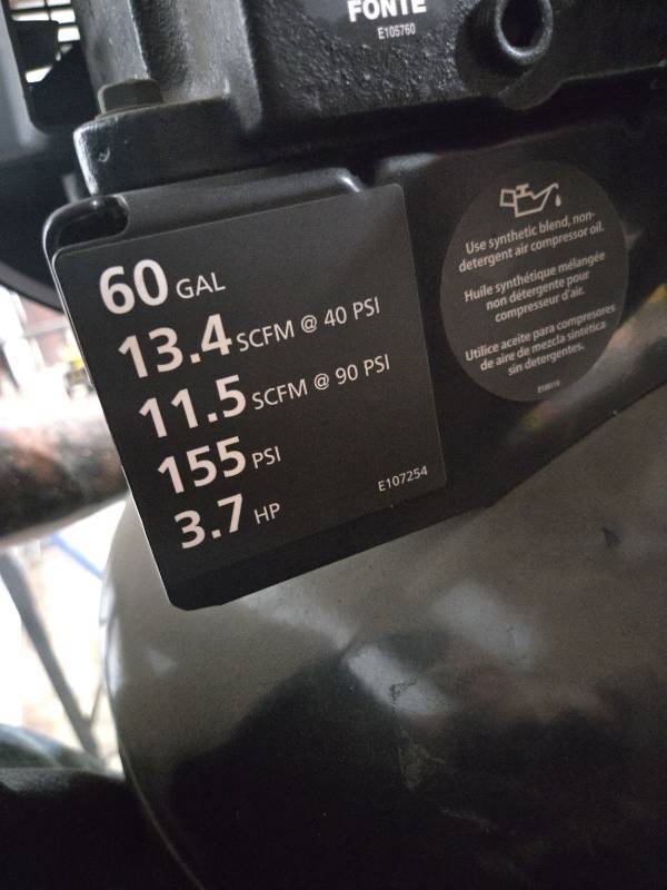 Husky 60 Gallon Air Compressor ~ Model BTM56RB34D3.7M | ✨ Belton