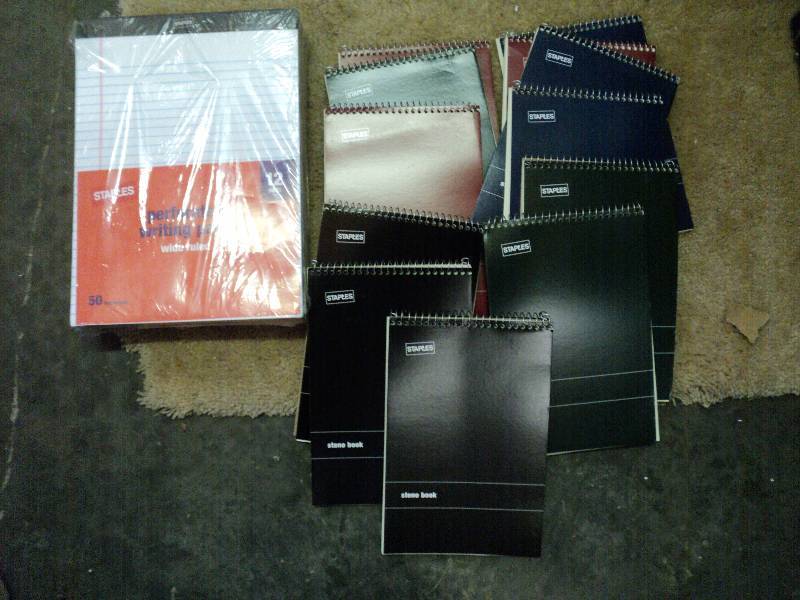 lot 1020 image: (24) CT. mixed lot writing pads,  (12) writing pads,  letter size.  (12) steno style pads