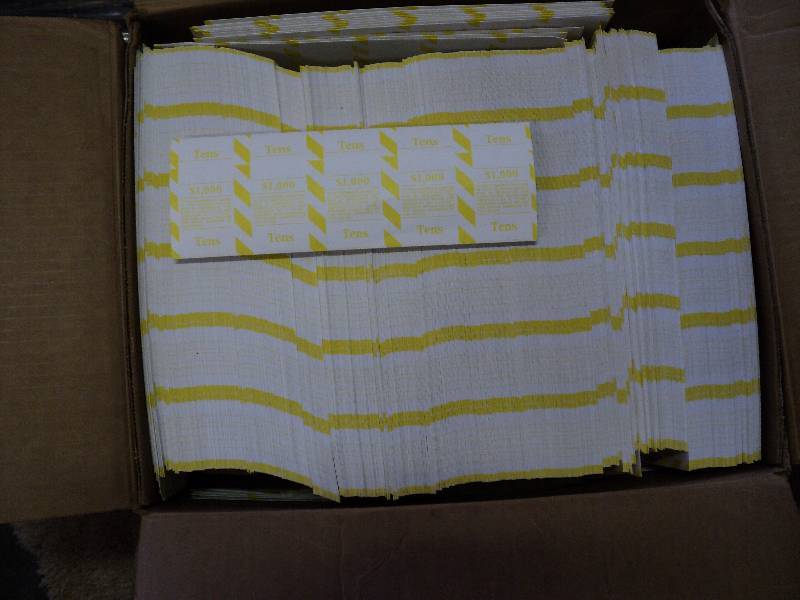 lot 1026 image: (1) box of paper currency bands, $10 denomination
