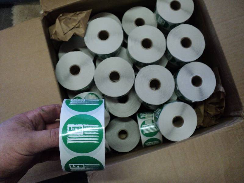 lot 1027 image: (37) rolls of LTB green flag stickers