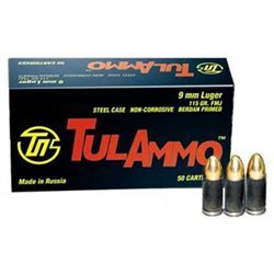 lot 1154 image: (2) boxes TulAmmo Centerfire Pistol Cartridges - 9mm - 115 grain - 94 rounds