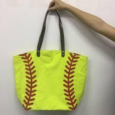 lot 1004 image: (1) yellow baseball style tote bag