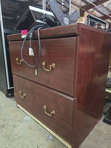 lot 6961 image: 2-Drawer Lateral File Cabinet with Dell Monitor Mount