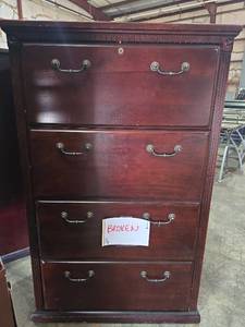 lot 47120 image: 4-Drawer Lateral File Cabinet with Decorative Trim